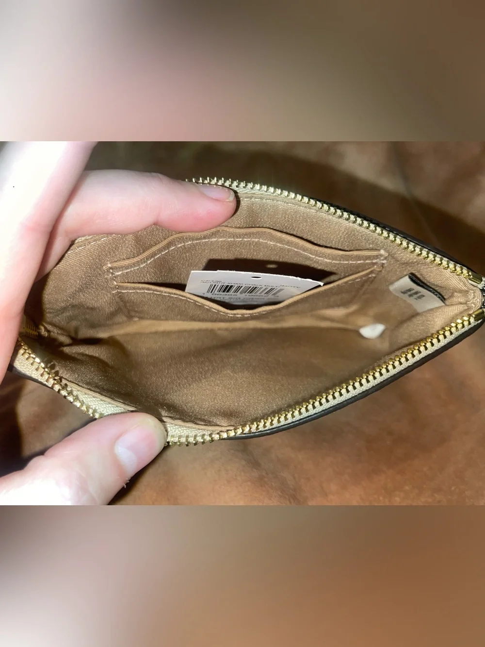 NWT Coach Heart Leather Zip Wristlet